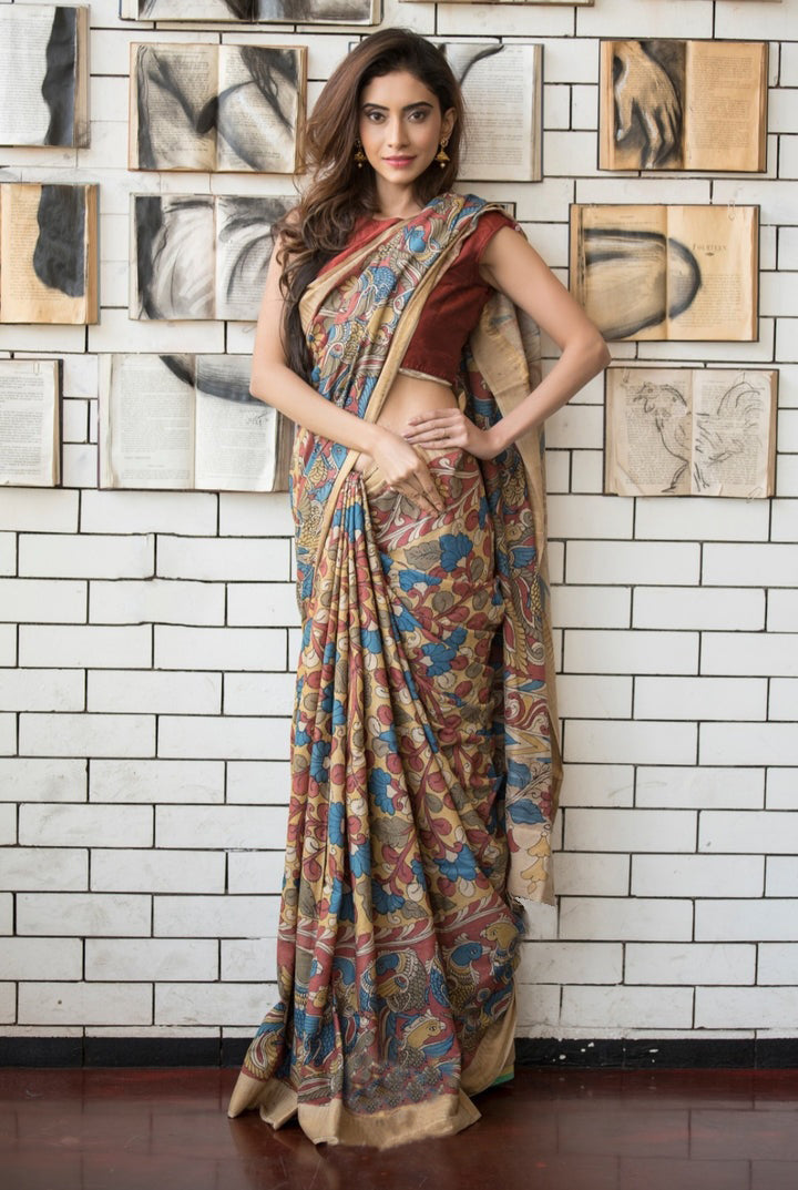 Alluring Multi Color Color Pure Cotton Lilen With Digital Printed Designer Saree