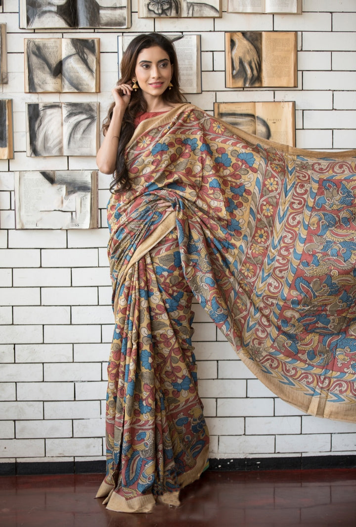 Alluring Multi Color Color Pure Cotton Lilen With Digital Printed Designer Saree