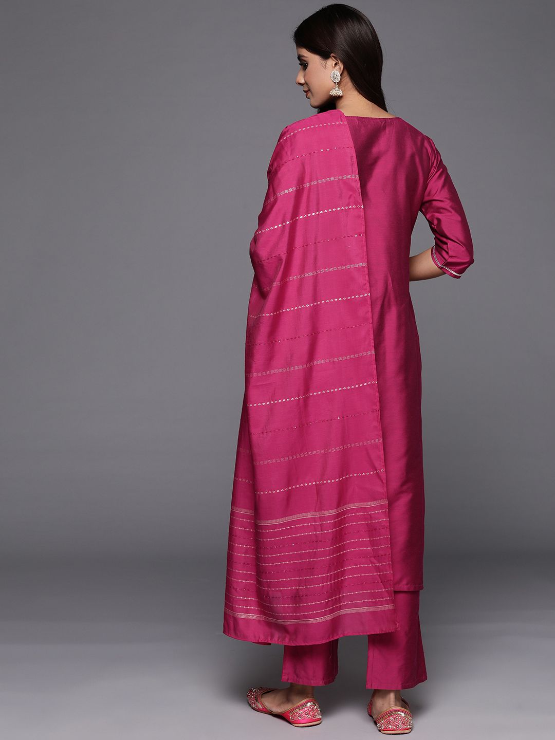 Marvelous Pink Color Viscose Bland With Embroidery Work Beautiful Kurta Set