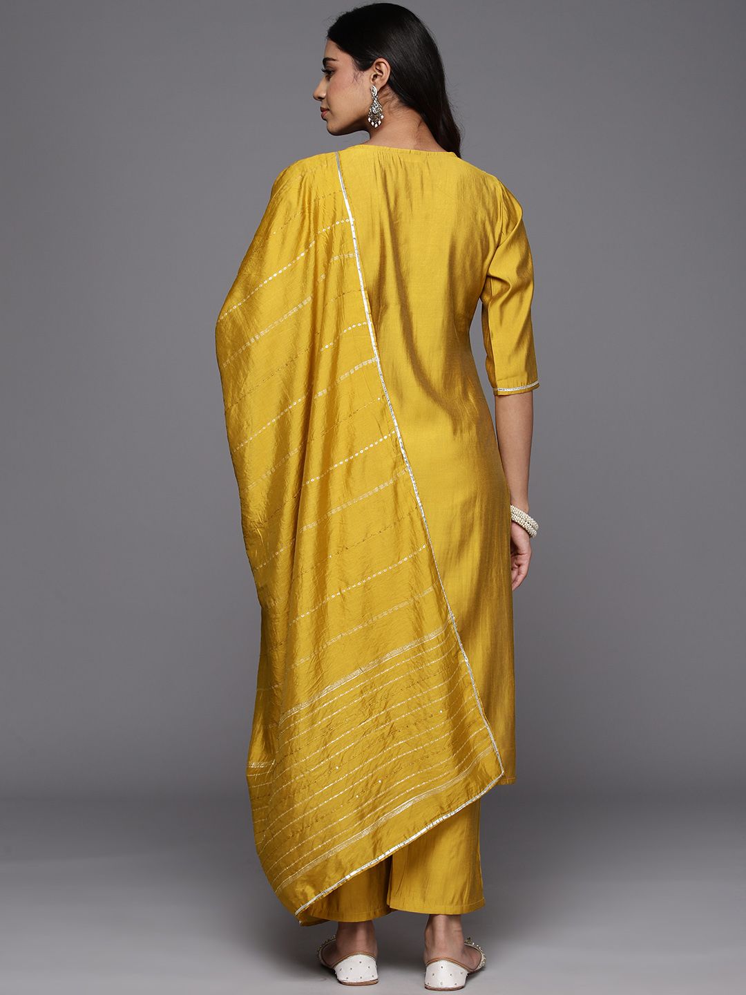 Marvelous Yellow Color Viscose Bland With Embroidery Work Beautiful Kurta Set