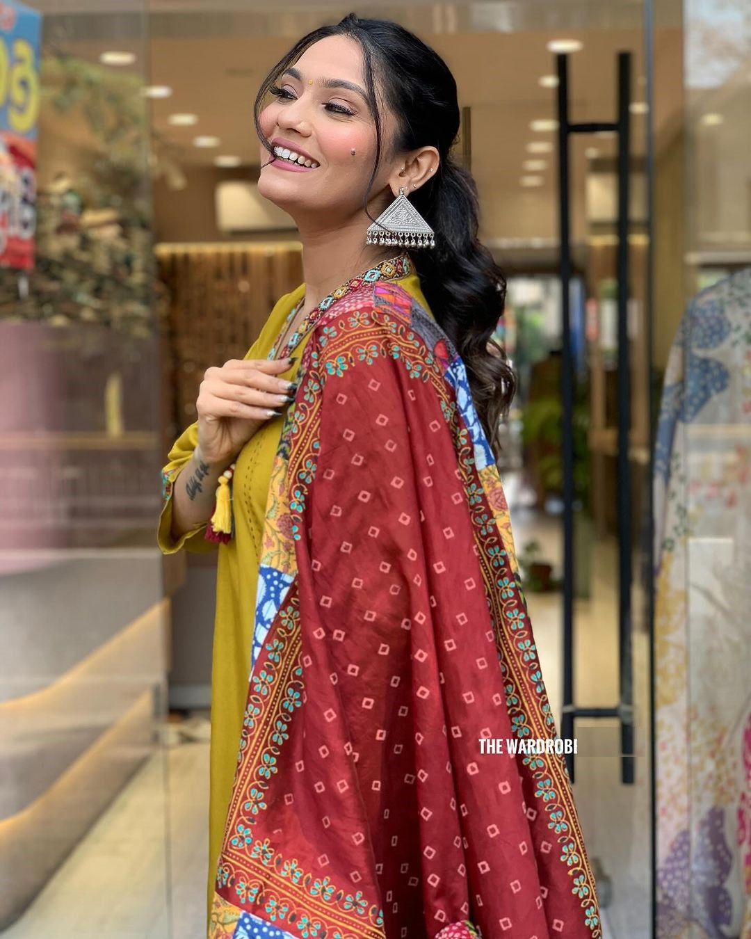 Casual Wear Mustard Color Chanderi Viscose With Embroidery Work Kurta Set