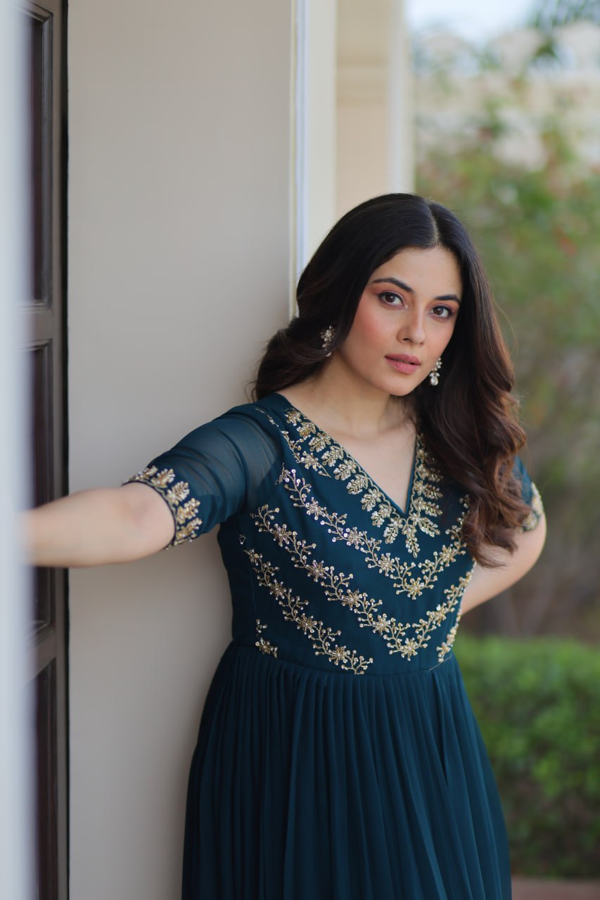 Rama Color Embroidered Designer Gown