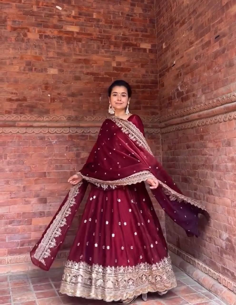 Alluring Maroon Color Embroidered Desiger Anarkali Suit