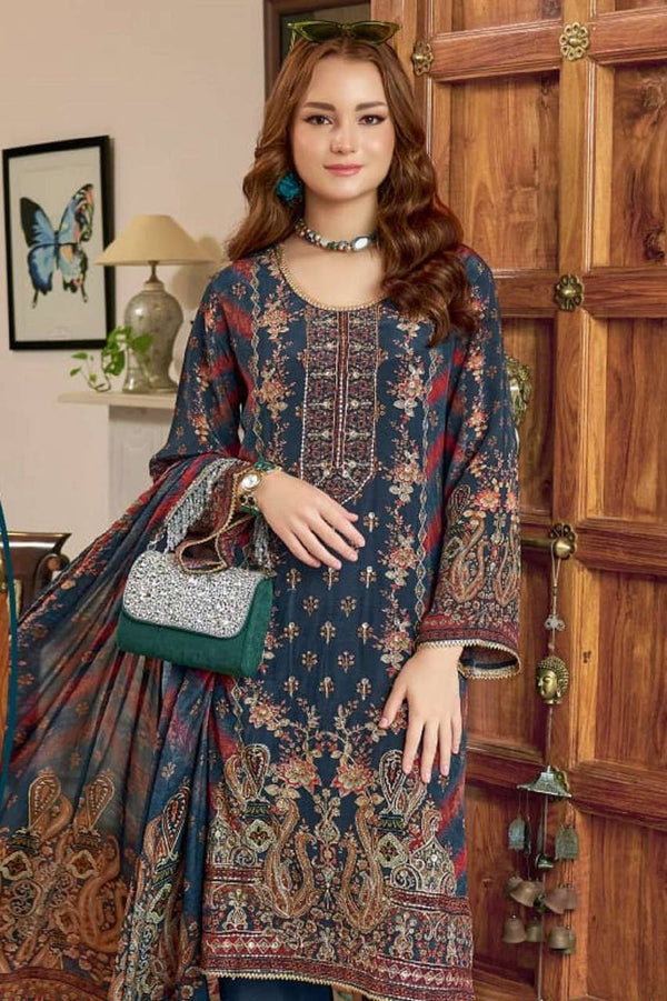 Alluring Navy Blue Color Digital Printed Designer Pakistani Suit