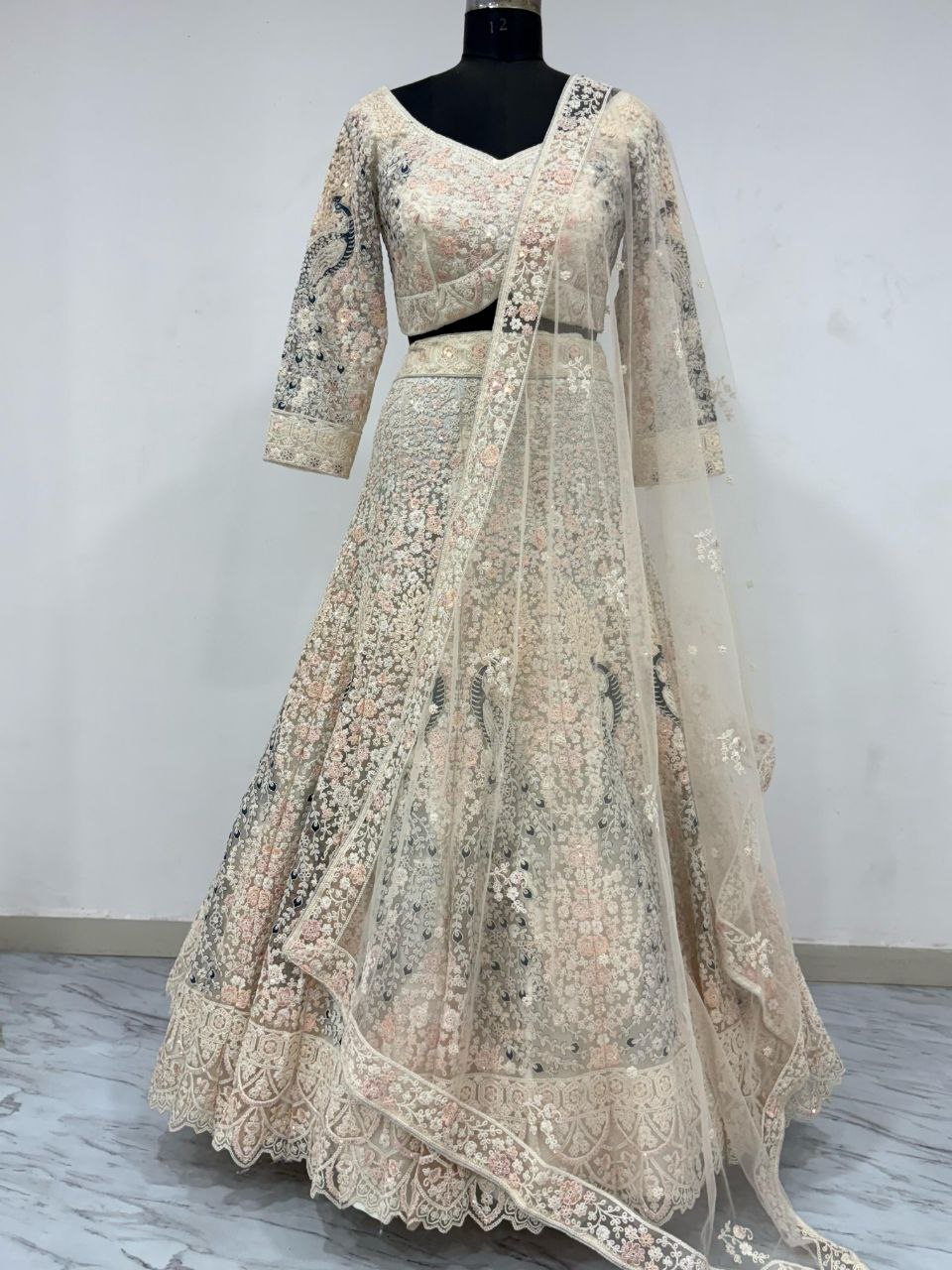 Wedding Wear Premium Soft Butterfly Embellished With Thread Embroidery Work Bridal Lehenga Choli