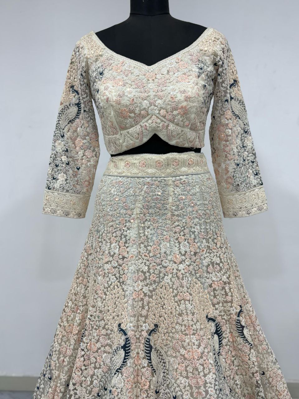 Wedding Wear Premium Soft Butterfly Embellished With Thread Embroidery Work Bridal Lehenga Choli