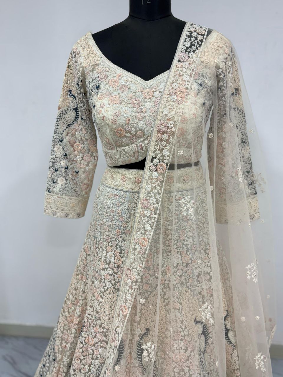Wedding Wear Premium Soft Butterfly Embellished With Thread Embroidery Work Bridal Lehenga Choli