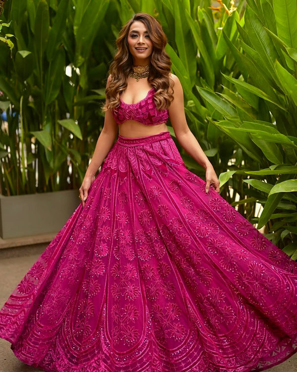 Wedding Wear Pink Color Heavy Embroidered Designer Lehenga Choli