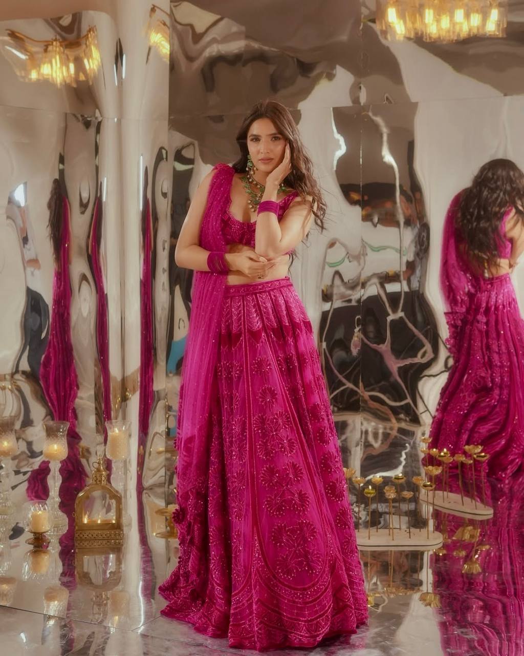 Wedding Wear Pink Color Heavy Embroidered Designer Lehenga Choli