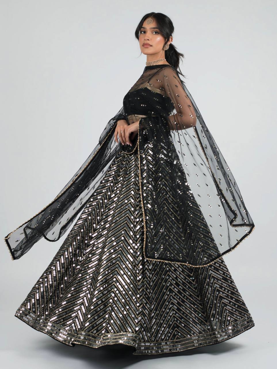 Exclusive Bollywood Style Black Color Heavy Sequence Work Lehenga Choli For Party & Wedding Wear Bridesmade
