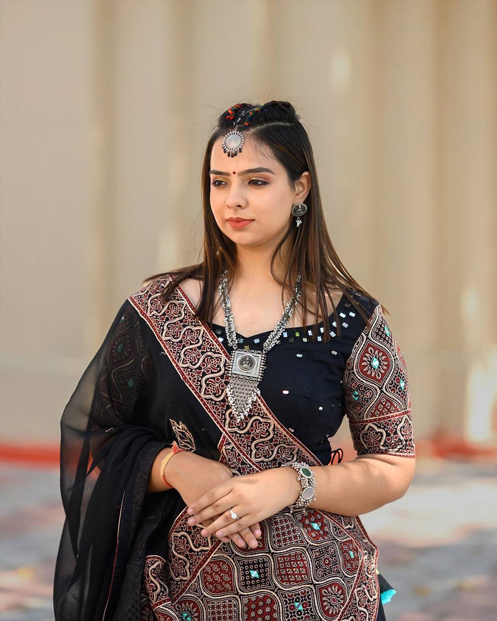 Navratri Special Black Color Printed Designer Lehenga Choli