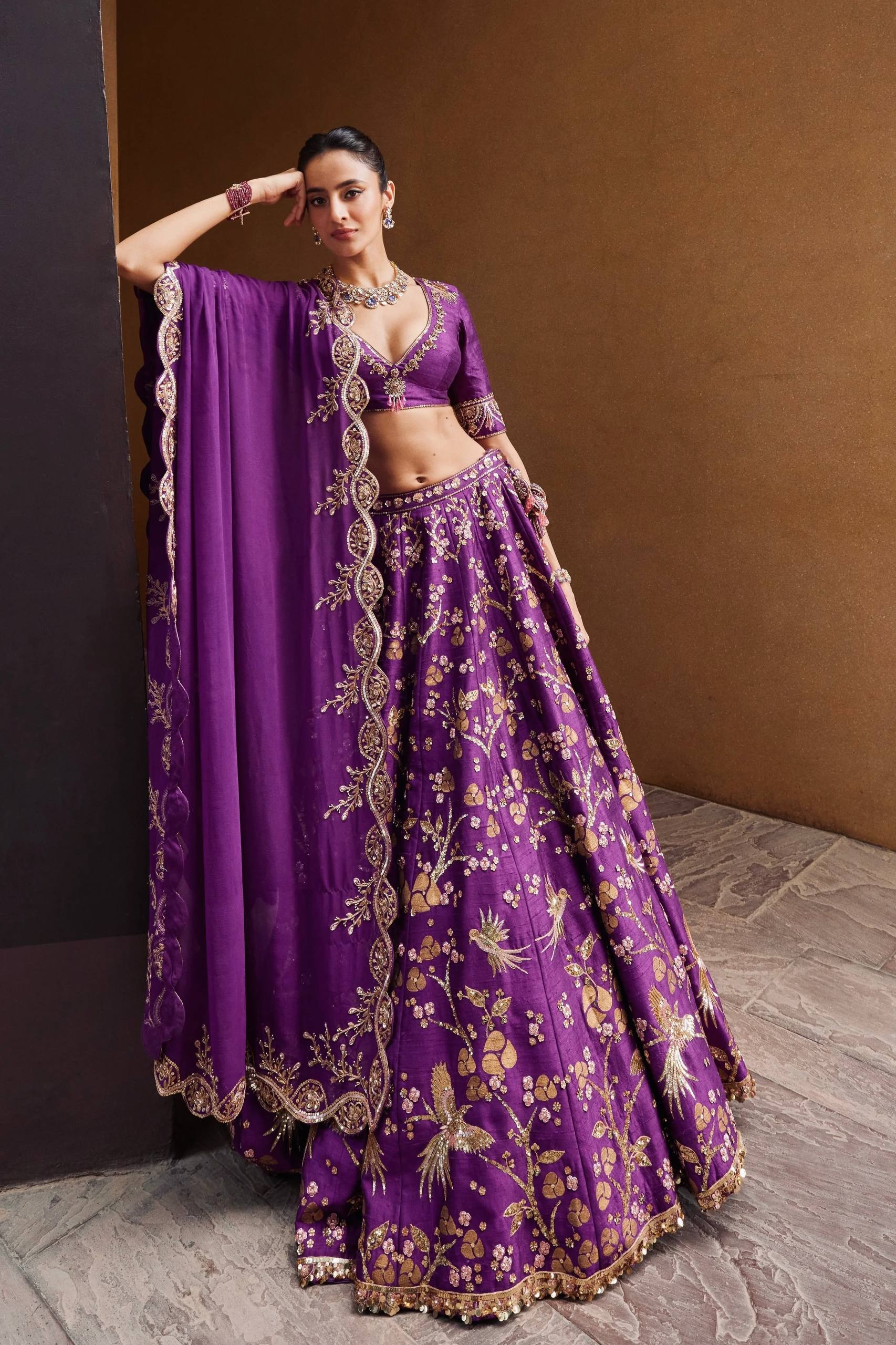 Designer Purple Color Embroidered Lehenga Choli