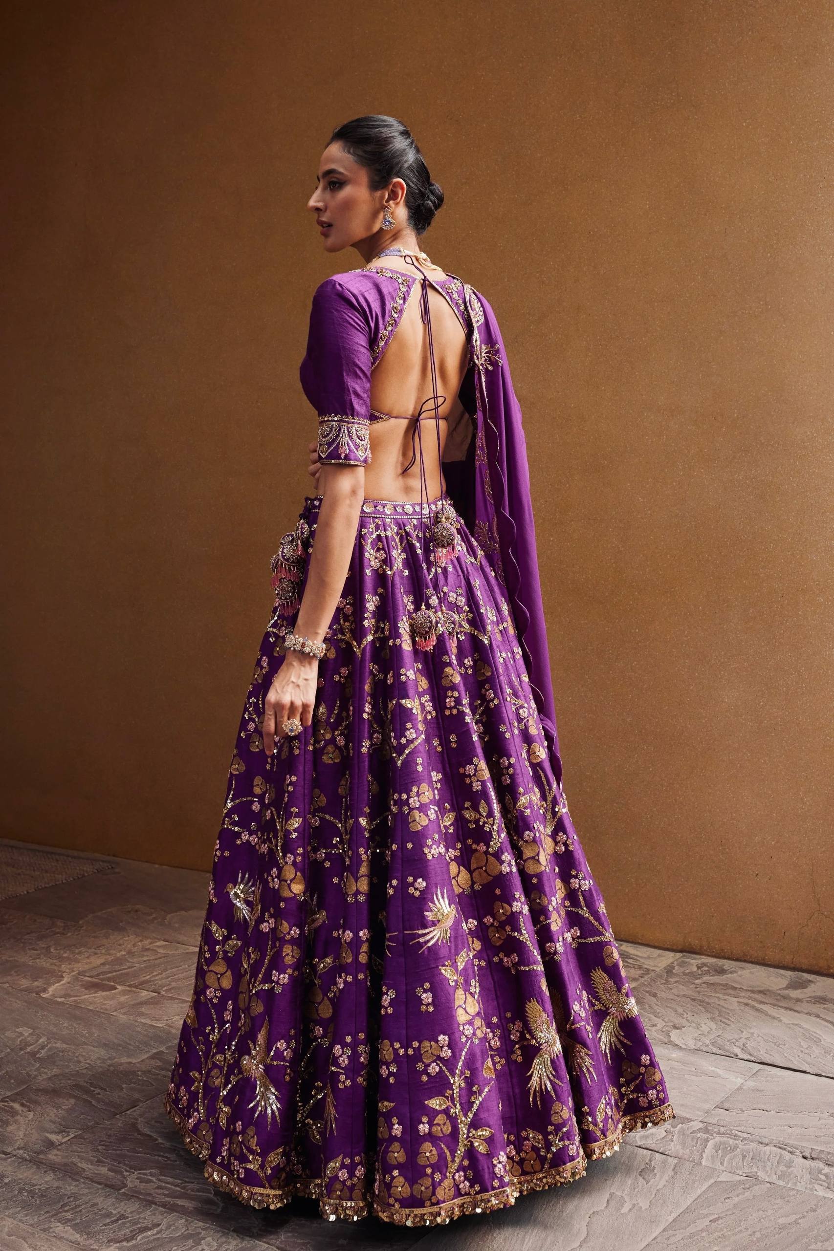 Designer Purple Color Embroidered Lehenga Choli