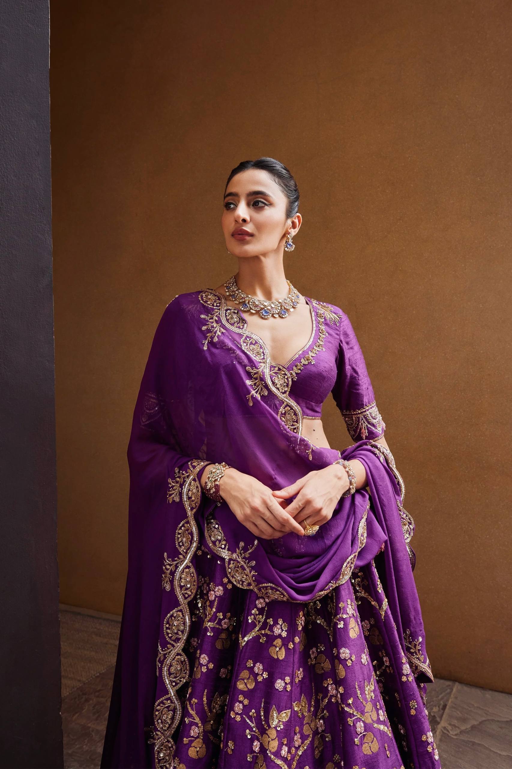 Designer Purple Color Embroidered Lehenga Choli