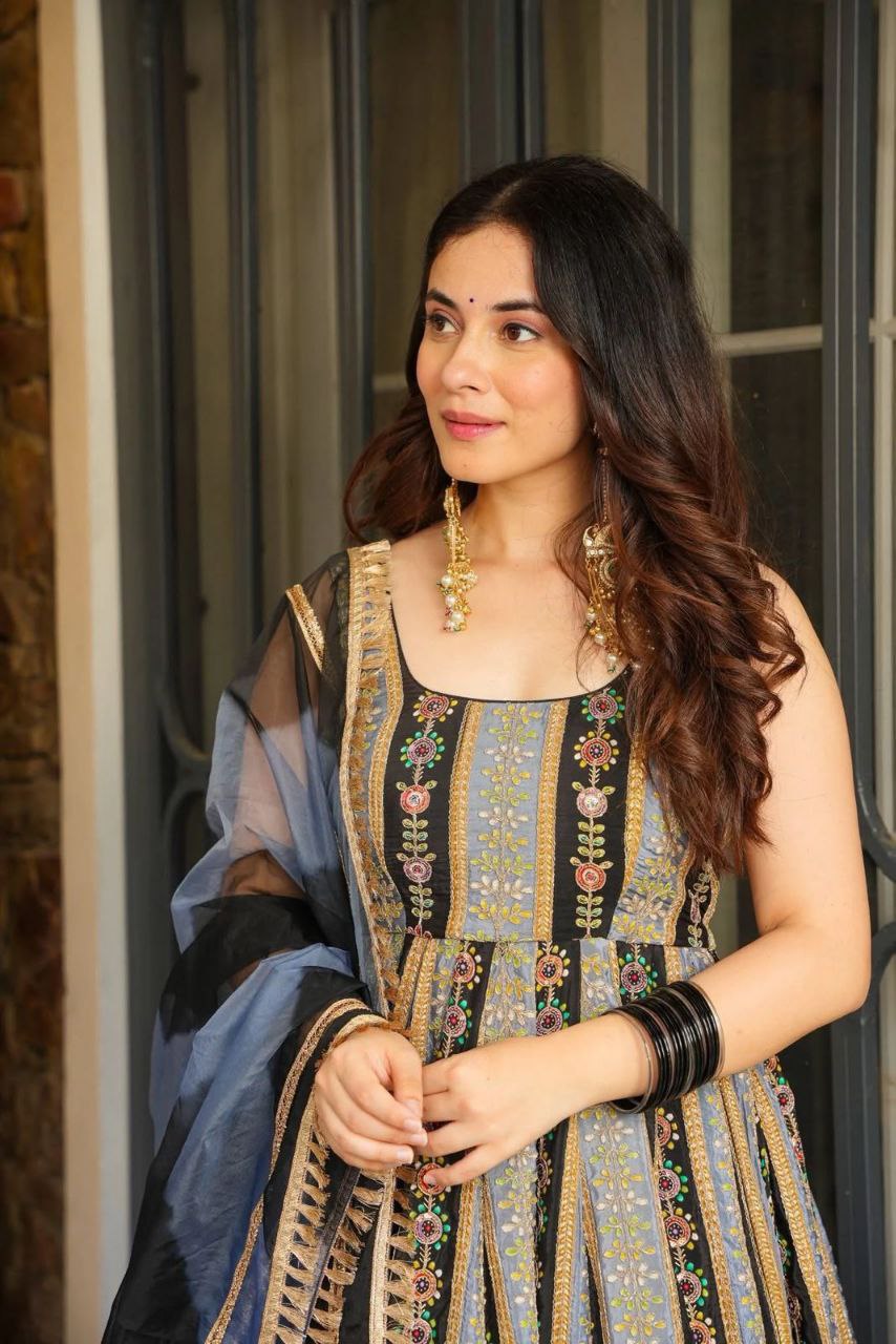Engagements Wear Multi Color Digital Printed Anarkali Gown