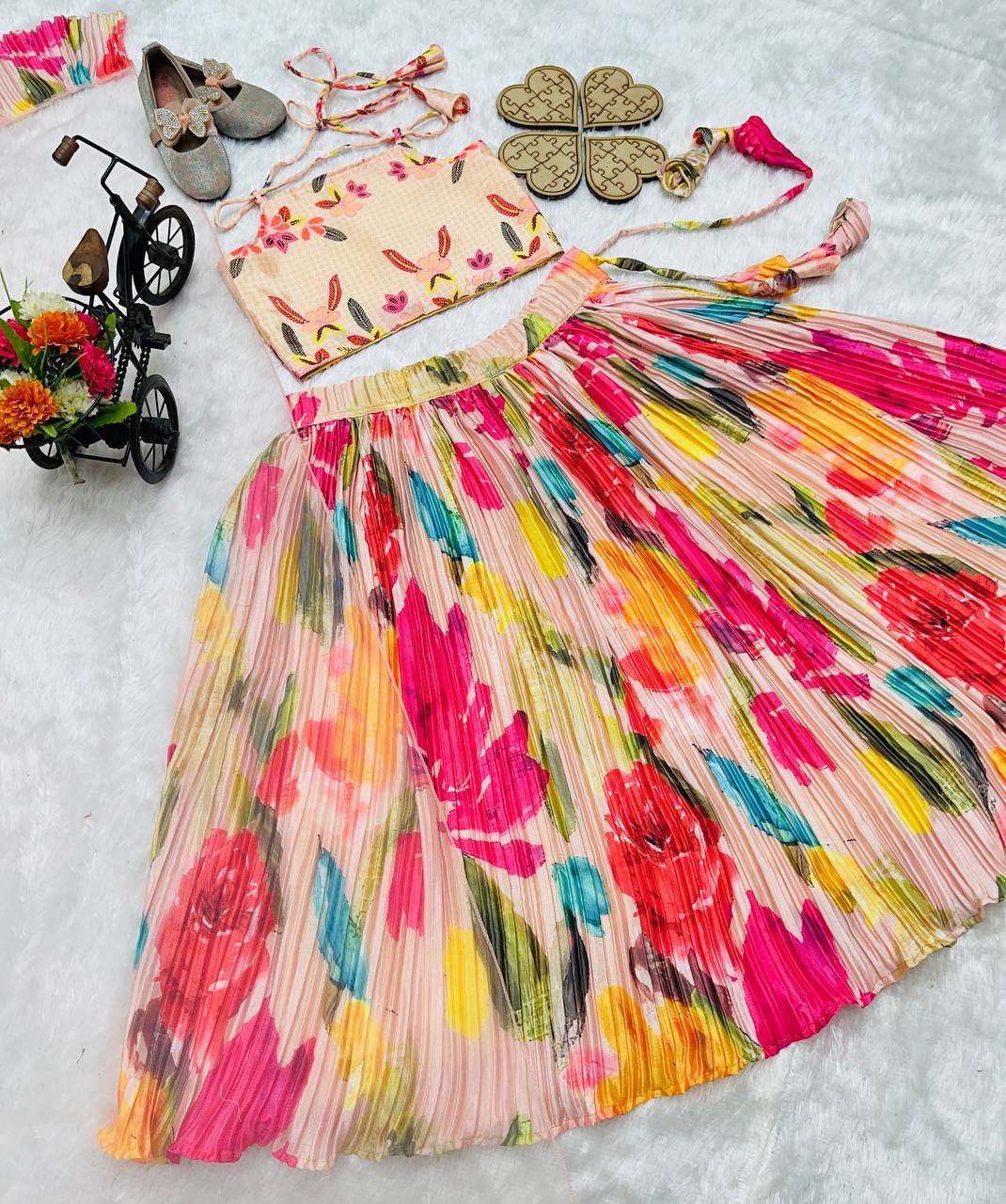 Designer Multicolor Printed Ready To Wear Lehenga Choli
