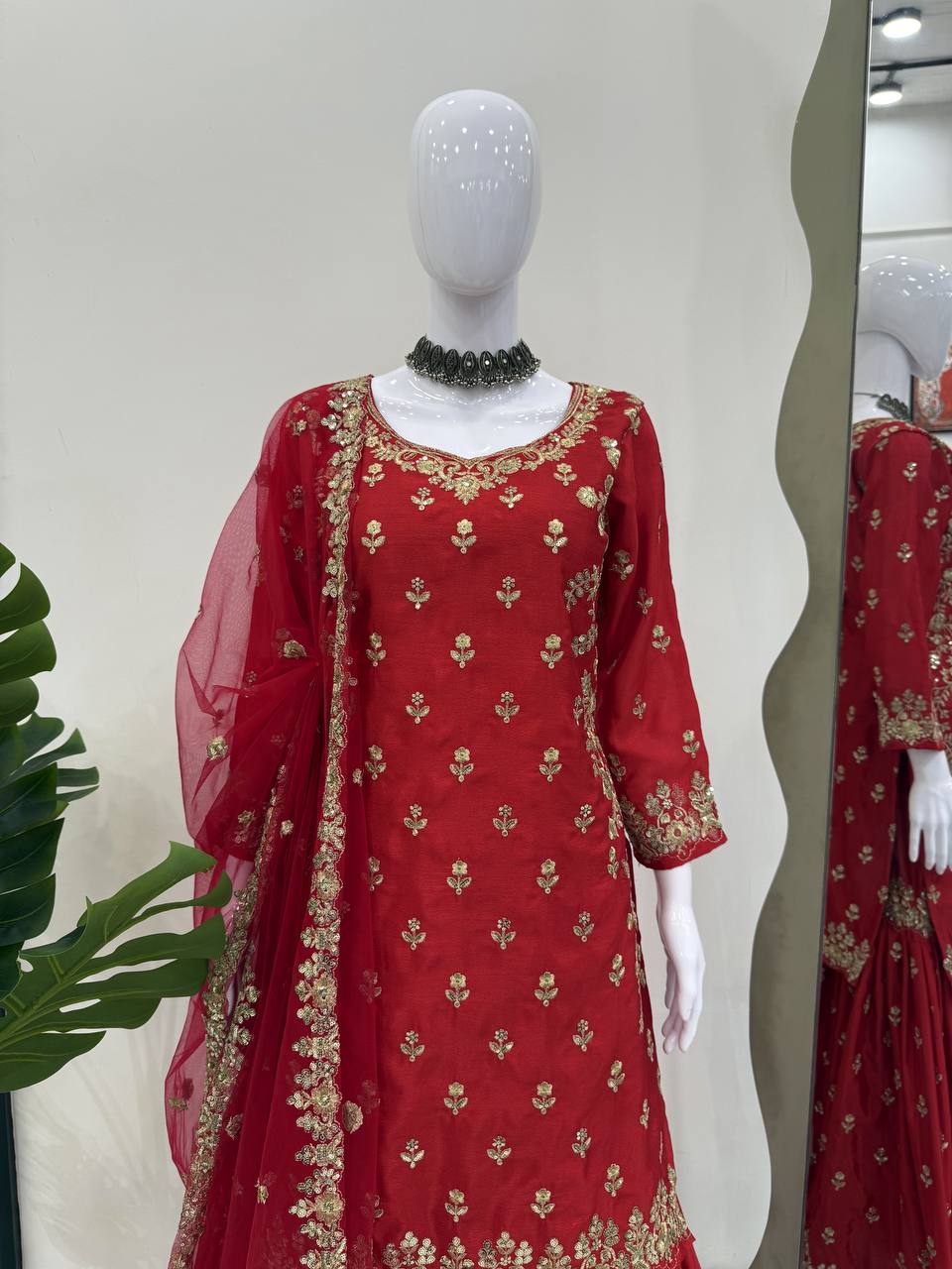 Wedding Wear Embroidered Designer Sharara Suit