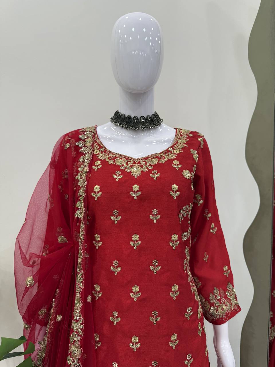 Wedding Wear Embroidered Designer Sharara Suit