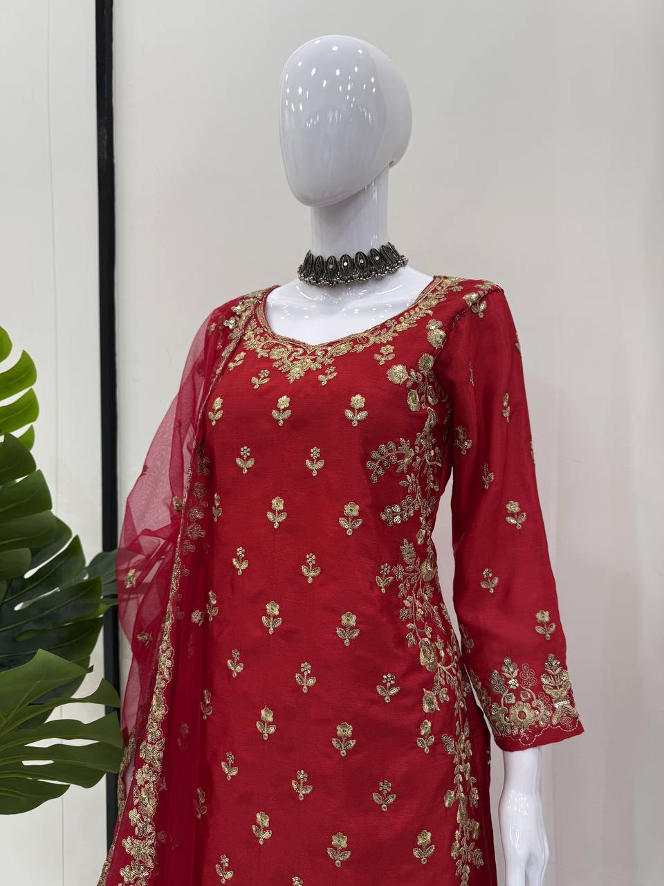 Wedding Wear Embroidered Designer Sharara Suit