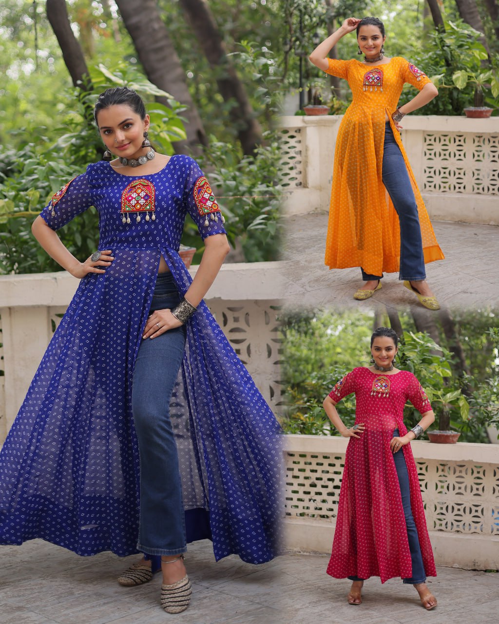 Designer Front Open Long Navratri Special Kurti