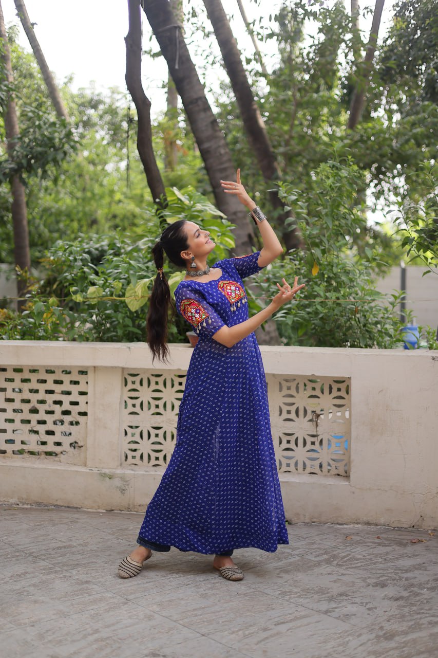 Designer Front Open Long Navratri Special Kurti