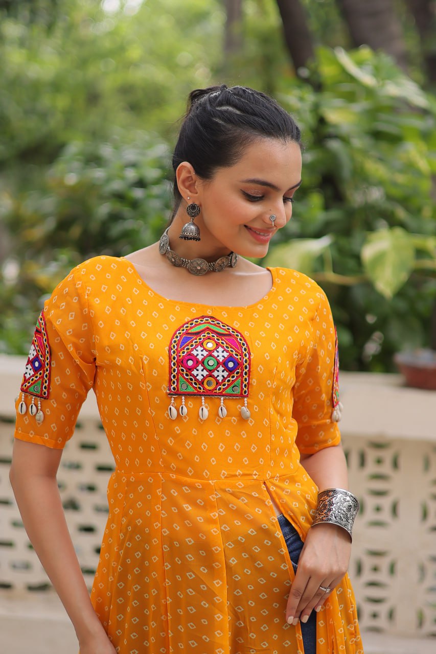 Designer Front Open Long Navratri Special Kurti