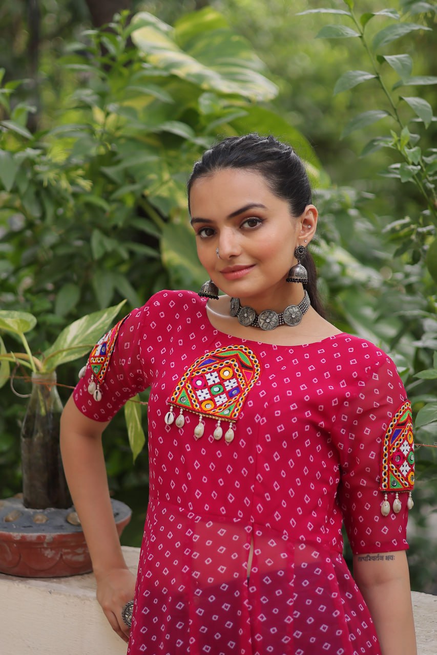 Designer Front Open Long Navratri Special Kurti