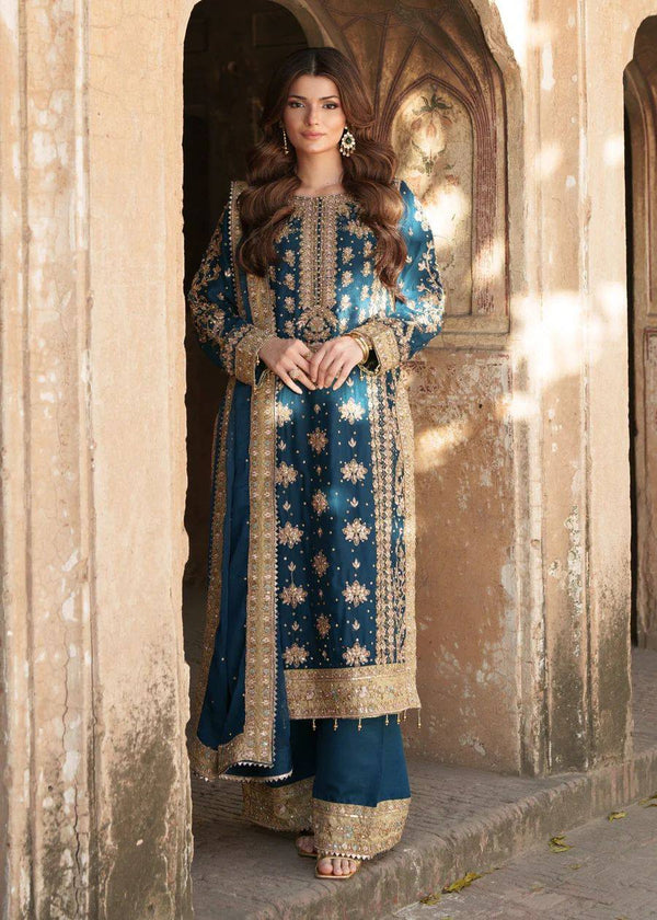 Engagement Wear Teal Green Color Georgette With Embroidery Sequence Work Salwar Suit