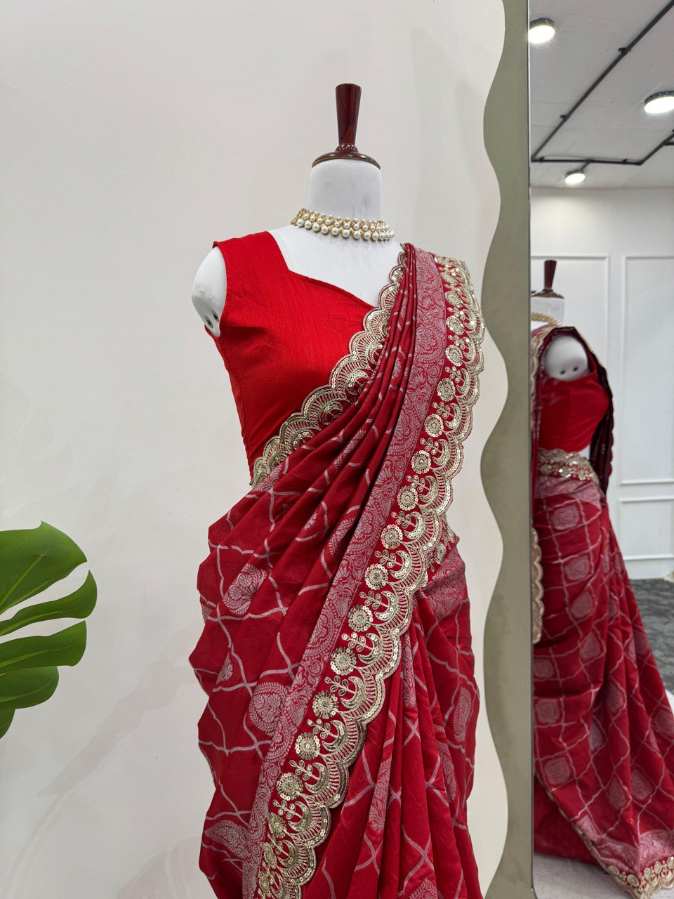Festive Wear Red Color Karwa Chauth Special Designer Saree