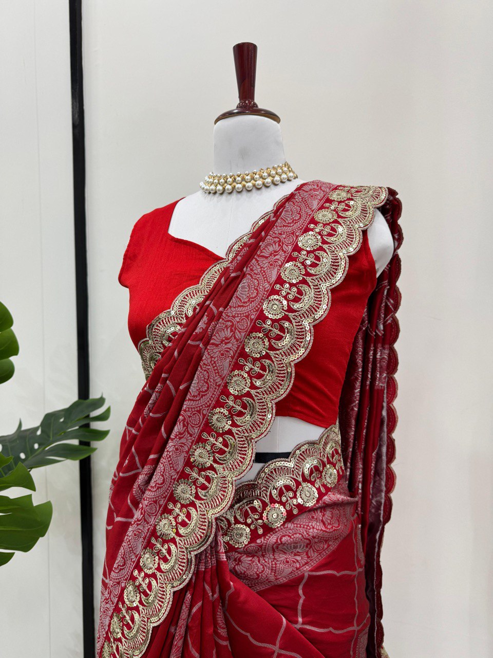 Festive Wear Red Color Karwa Chauth Special Designer Saree
