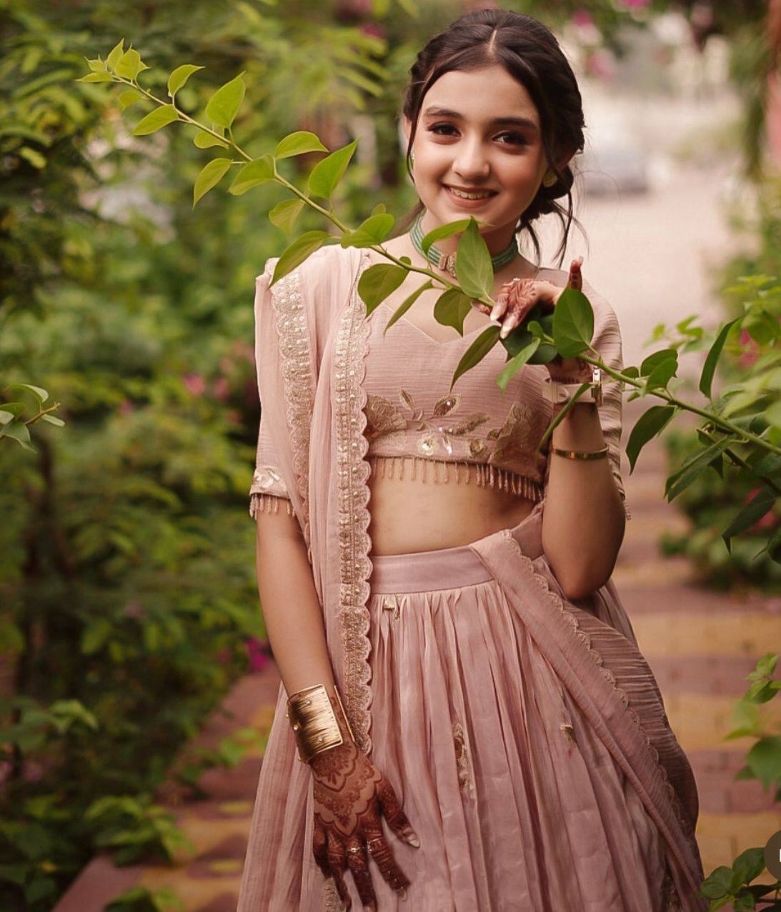 Beautiful Peach Color Designer Lehenga Choli For Girls