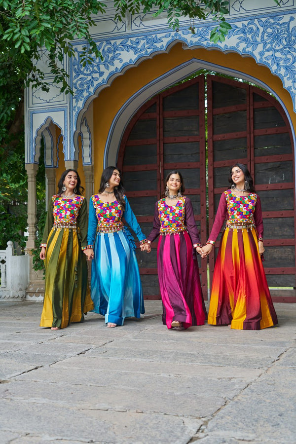 Designer Kutchi Gamthi Work Navratri Wear Lehenga Choli