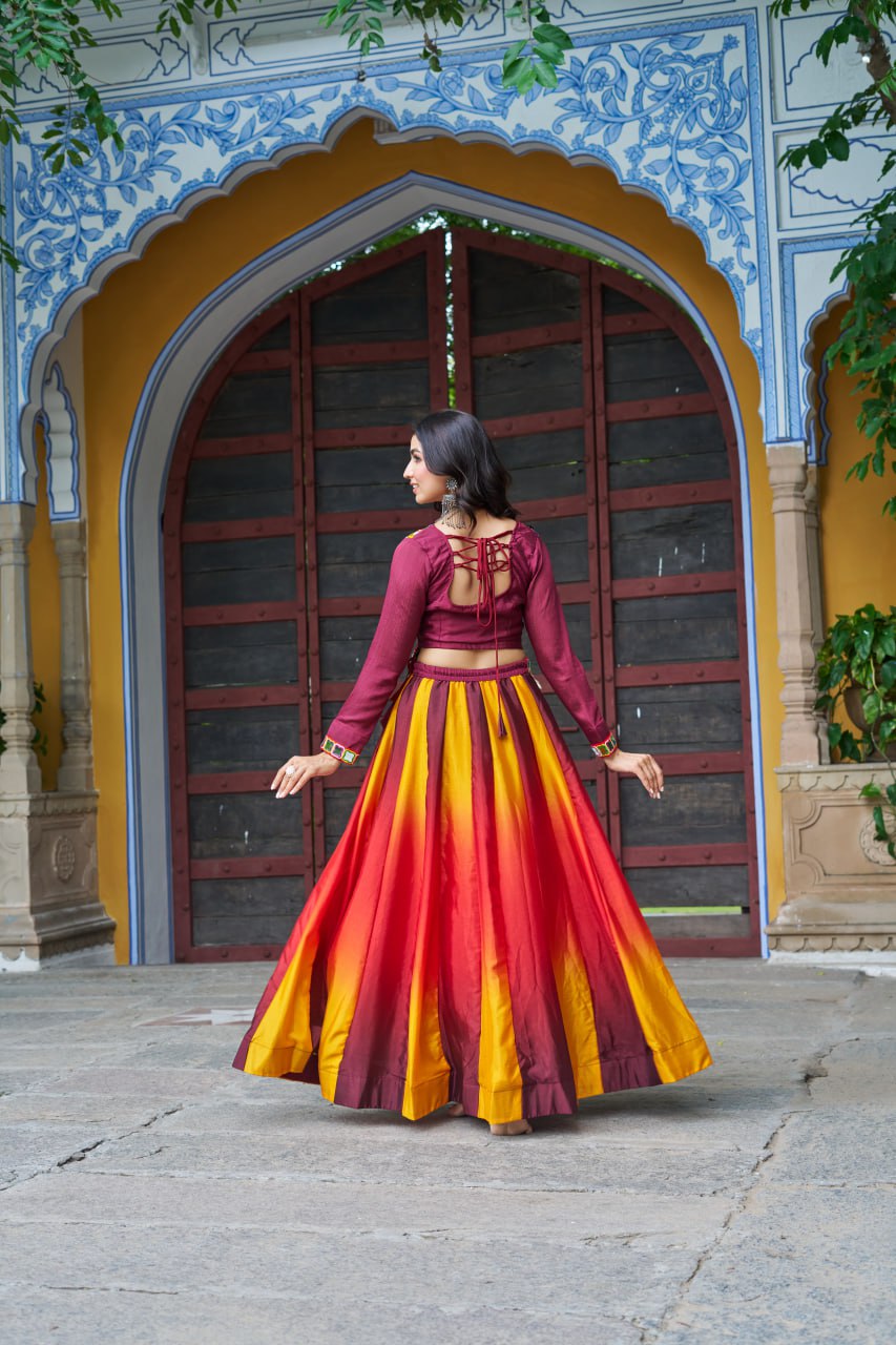 Designer Kutchi Gamthi Work Navratri Wear Lehenga Choli
