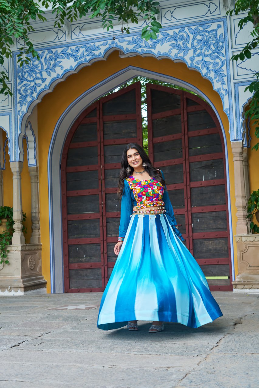 Designer Kutchi Gamthi Work Navratri Wear Lehenga Choli