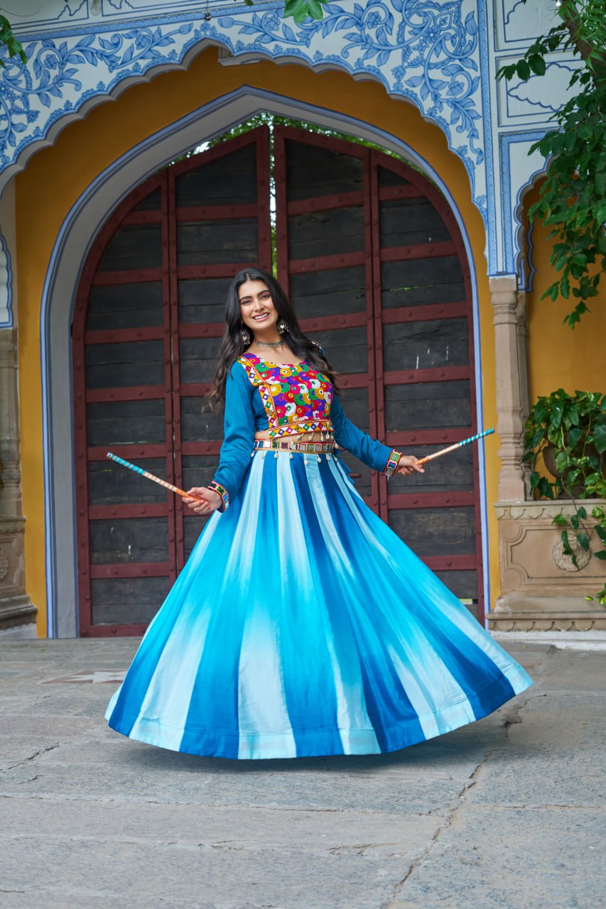 Designer Kutchi Gamthi Work Navratri Wear Lehenga Choli