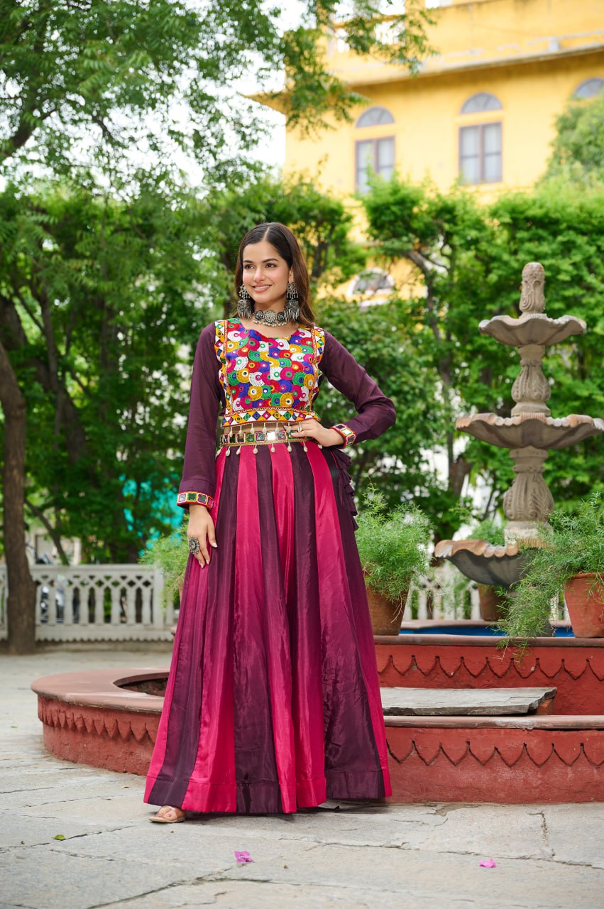 Designer Kutchi Gamthi Work Navratri Wear Lehenga Choli