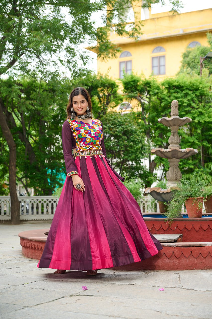Designer Kutchi Gamthi Work Navratri Wear Lehenga Choli