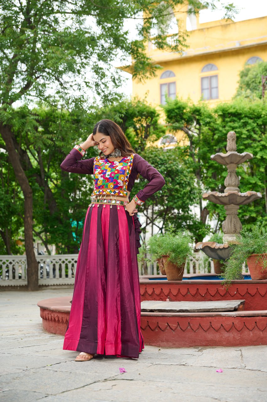 Designer Kutchi Gamthi Work Navratri Wear Lehenga Choli