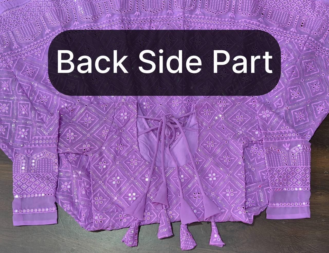 Wedding Wear Lavender Color Faux Blooming With Sequins And Thread Embroidered Work Anarkali Gown
