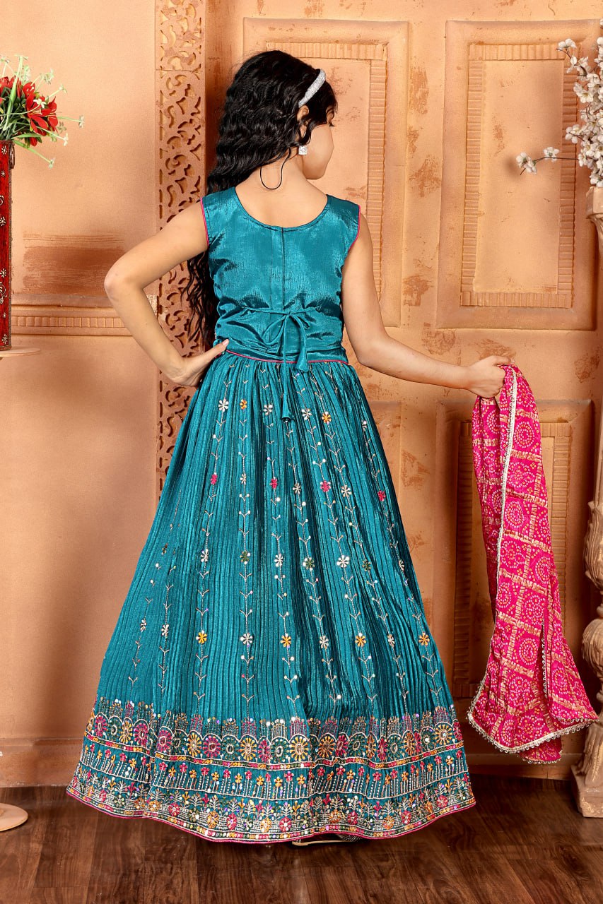 Beautiful Teal Green Color Designer Lehenga Choli