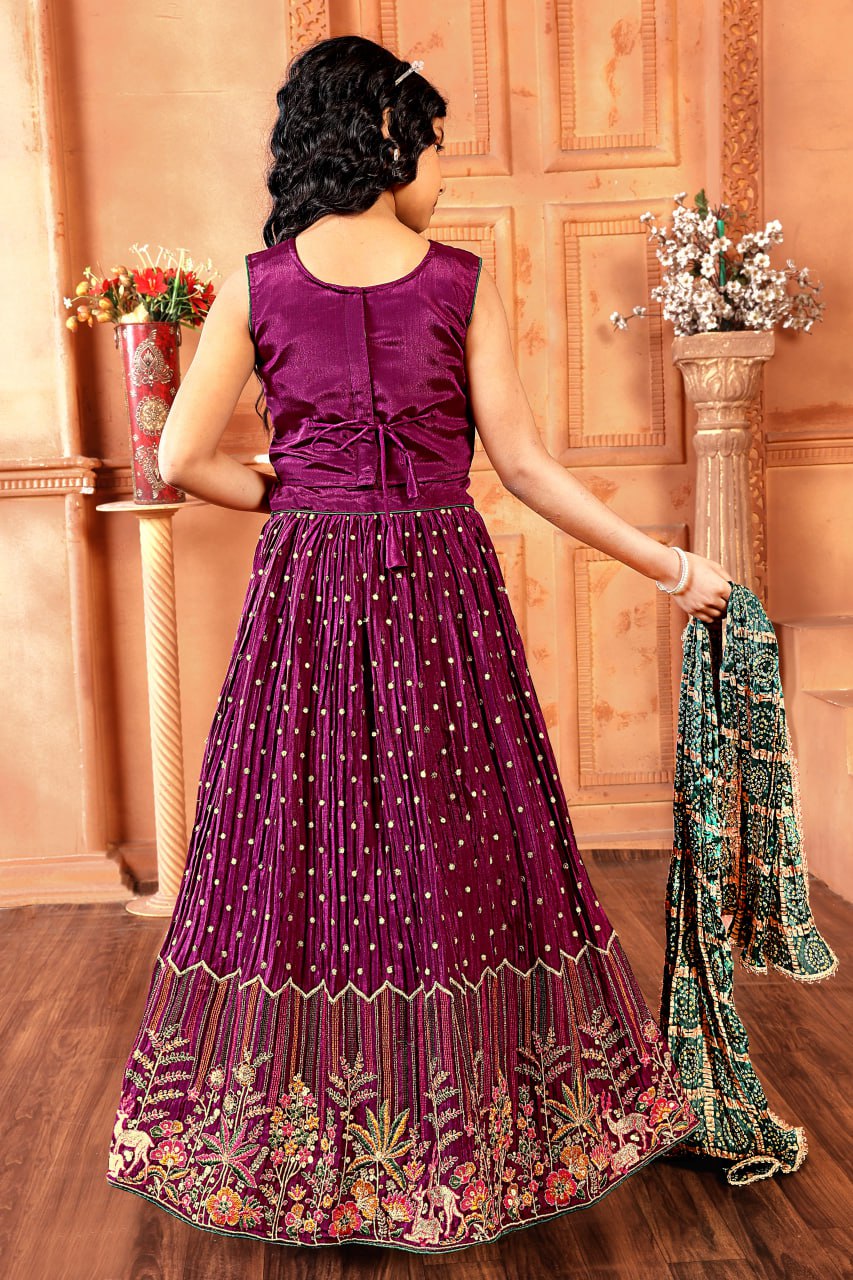 Gorgeous Wine Color Embroidered Designer Lehenga Choli