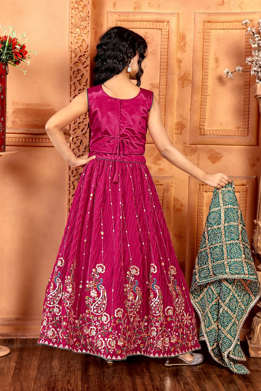 Stylish Maroon Color Embroidered Designer Lehenga Choli