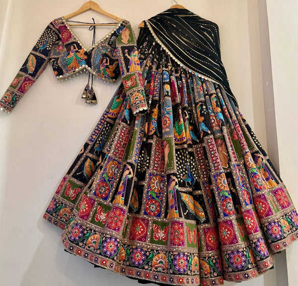 Beautiful Black Color Designer Navratri Special Lehenga Choli
