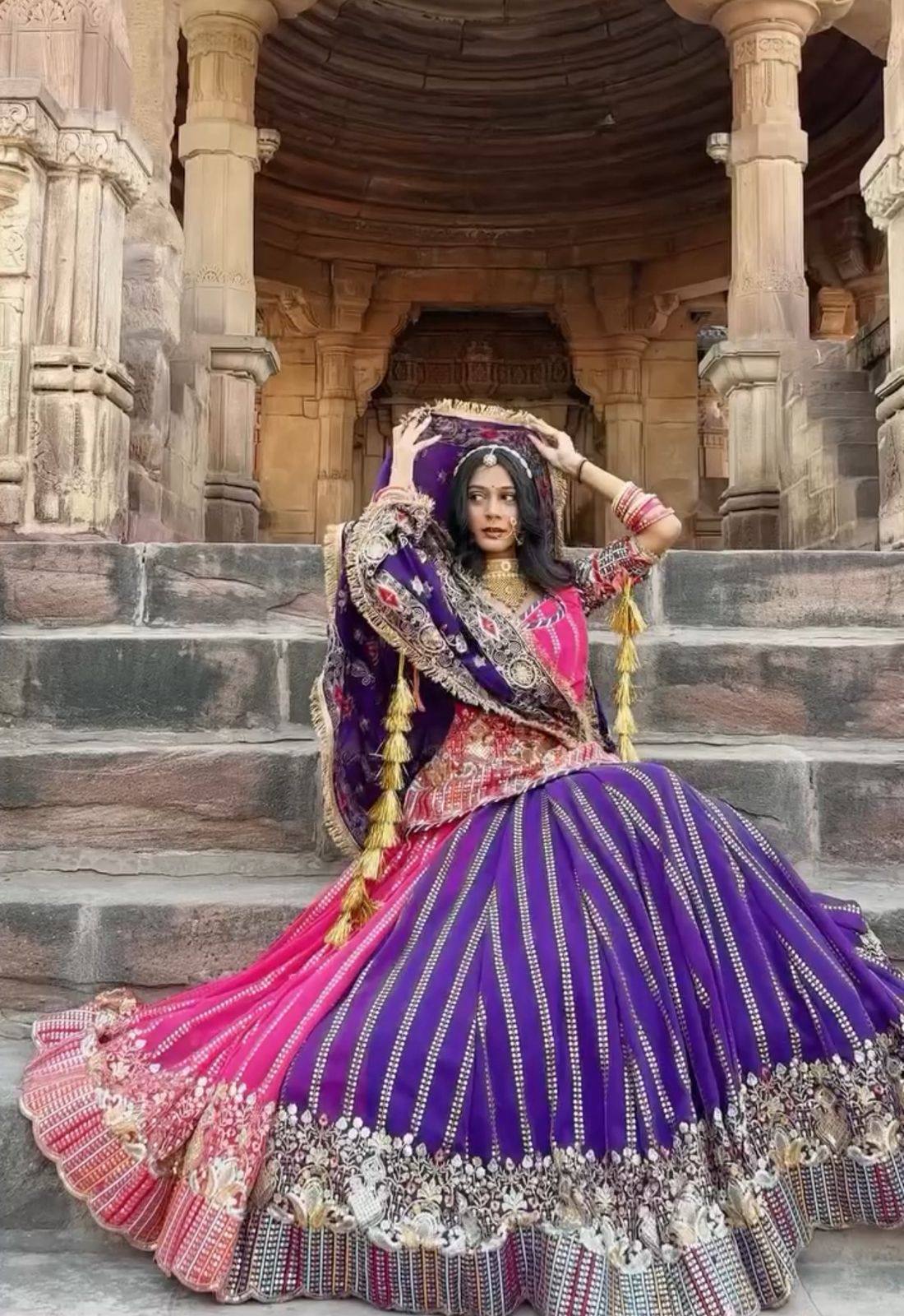Designer Multicolor Georgette Rajashthani Style Lehenga Choli