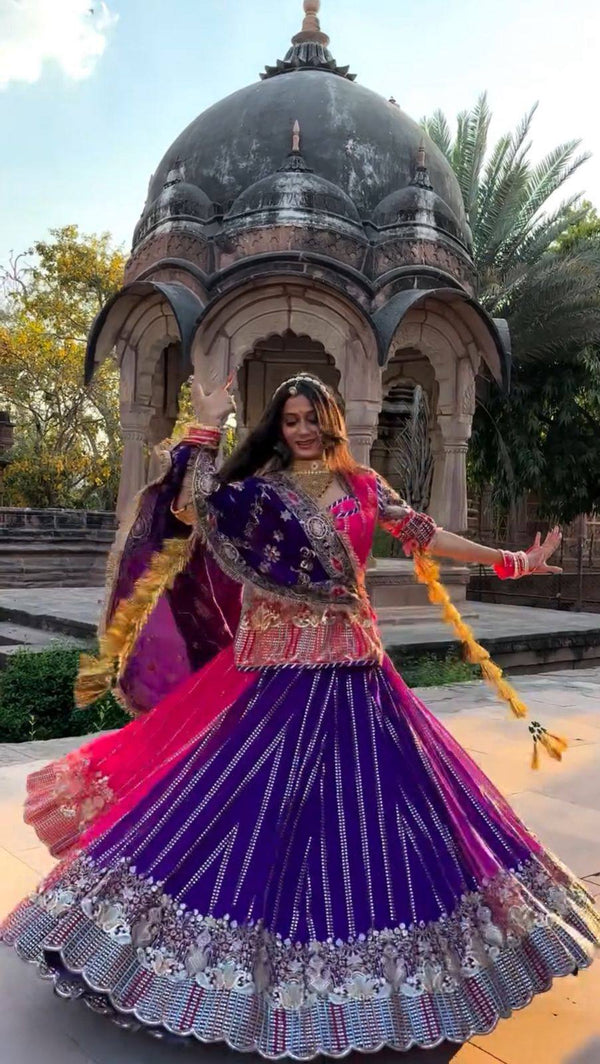 Designer Multicolor Georgette Rajashthani Style Lehenga Choli