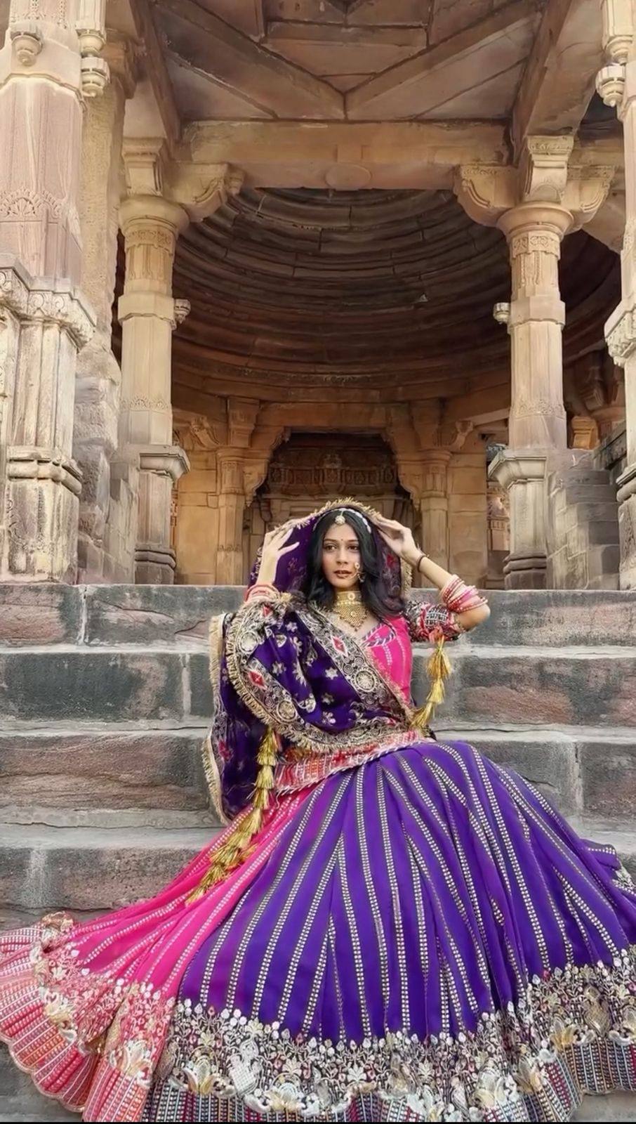 Designer Multicolor Georgette Rajashthani Style Lehenga Choli