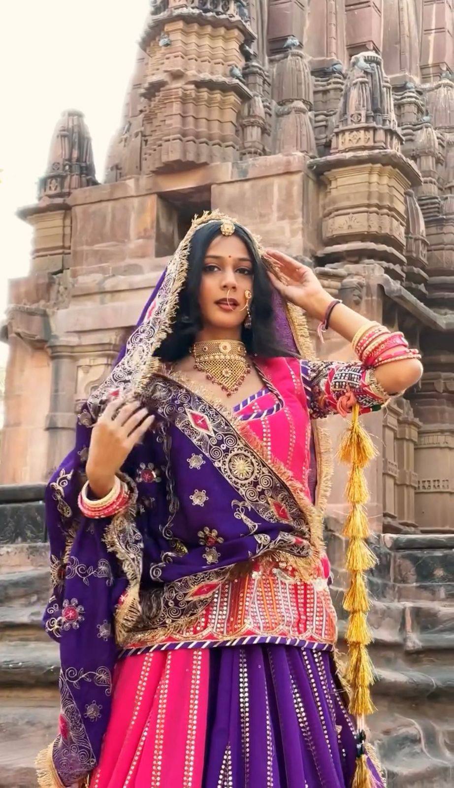 Designer Multicolor Georgette Rajashthani Style Lehenga Choli