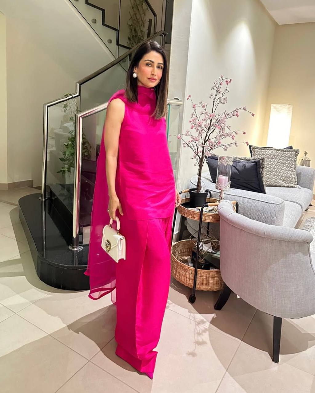 Beautiful Pink Color Fendi Silk Designer Salwar Suit