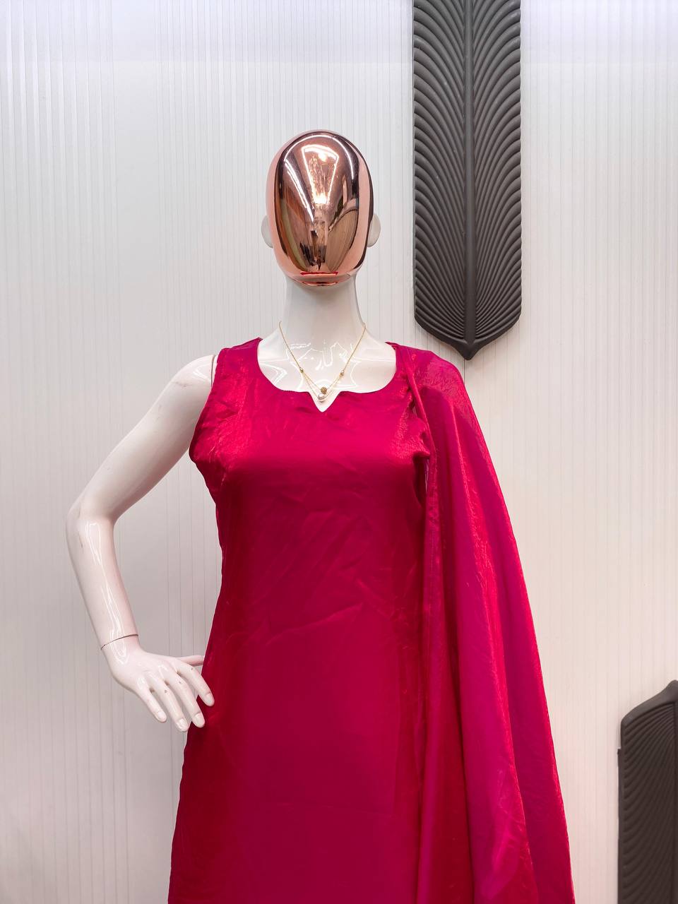 Beautiful Pink Color Fendi Silk Designer Salwar Suit