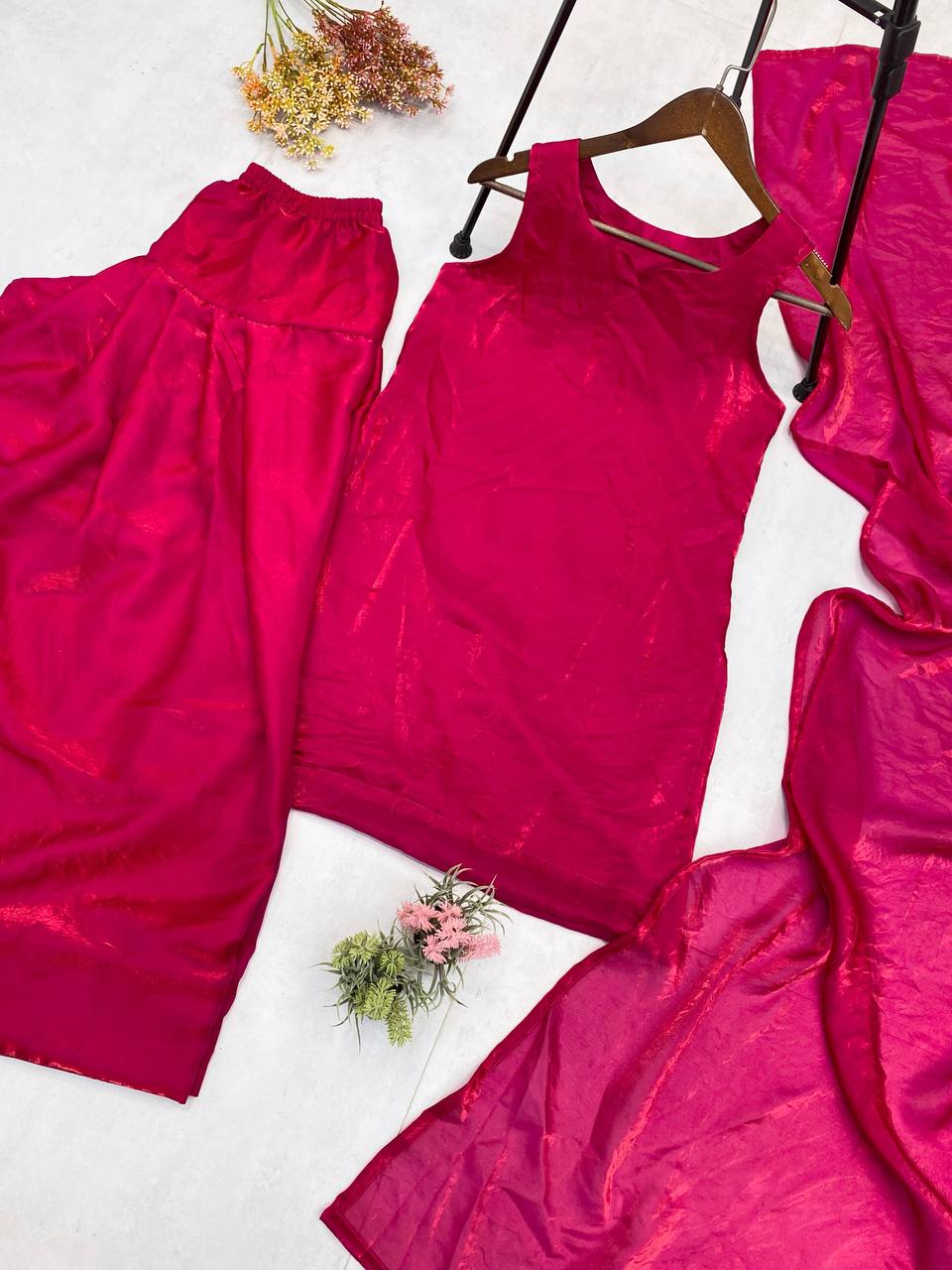 Beautiful Pink Color Fendi Silk Designer Salwar Suit